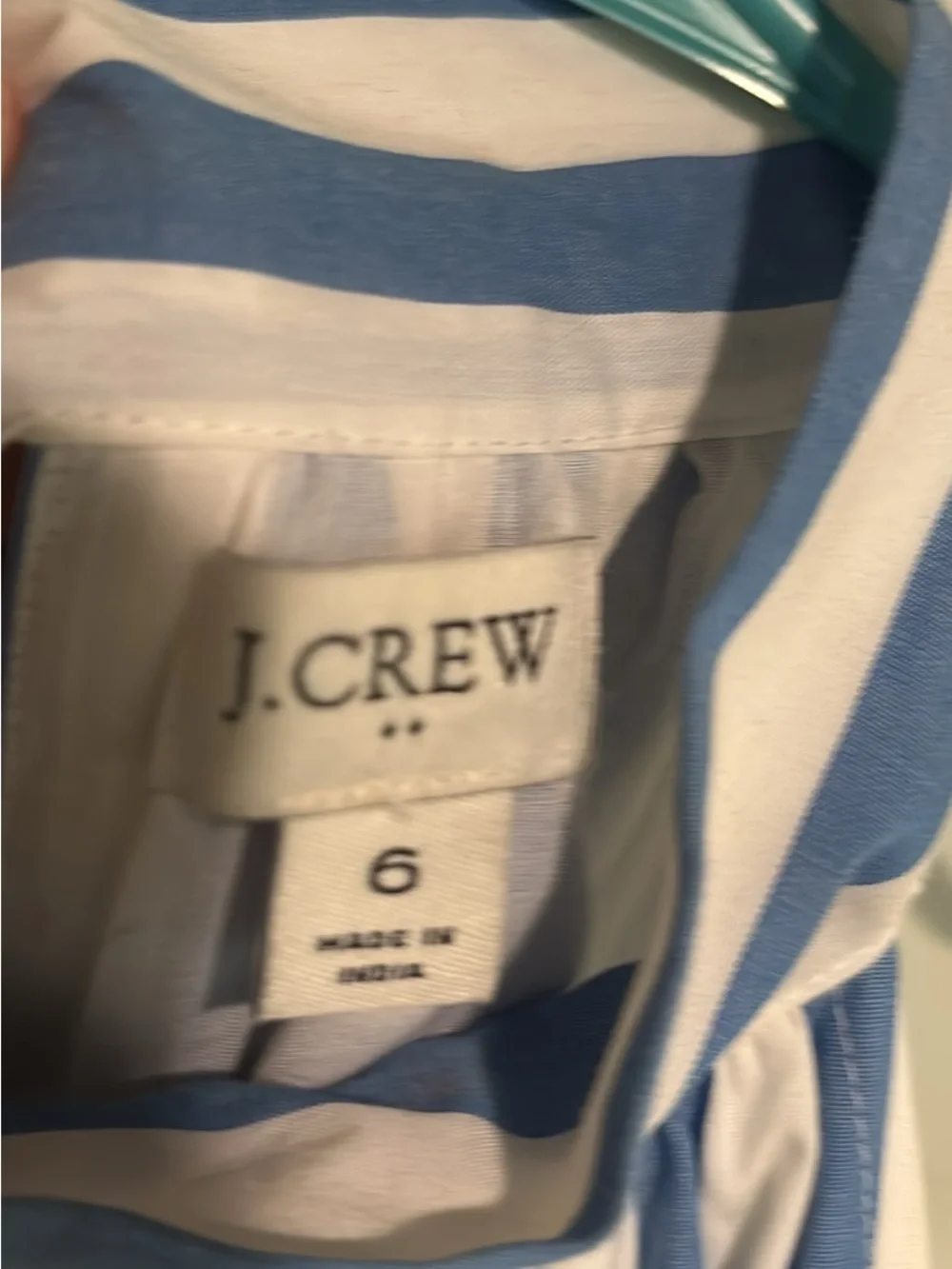 J. Crew Blue and White Vertical Stripe Halter Tank